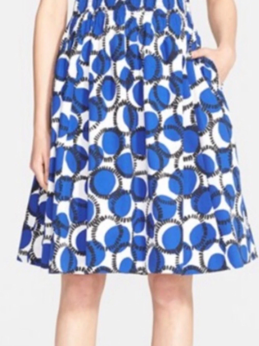 kate spade Blue and White Circle Print Skirt